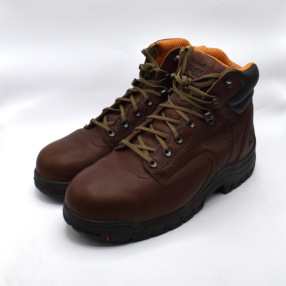 Timberland PRO TiTAN 6" Alloy Toe Work Boots Men's Size 9 Brown Slip Resistant